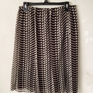 Unbranded brown and Cream Geometric Pleated Women's Skirt